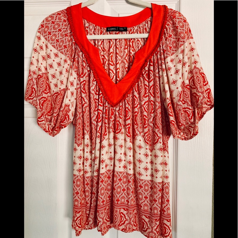 Gypsy 05 Red/Cream tunic